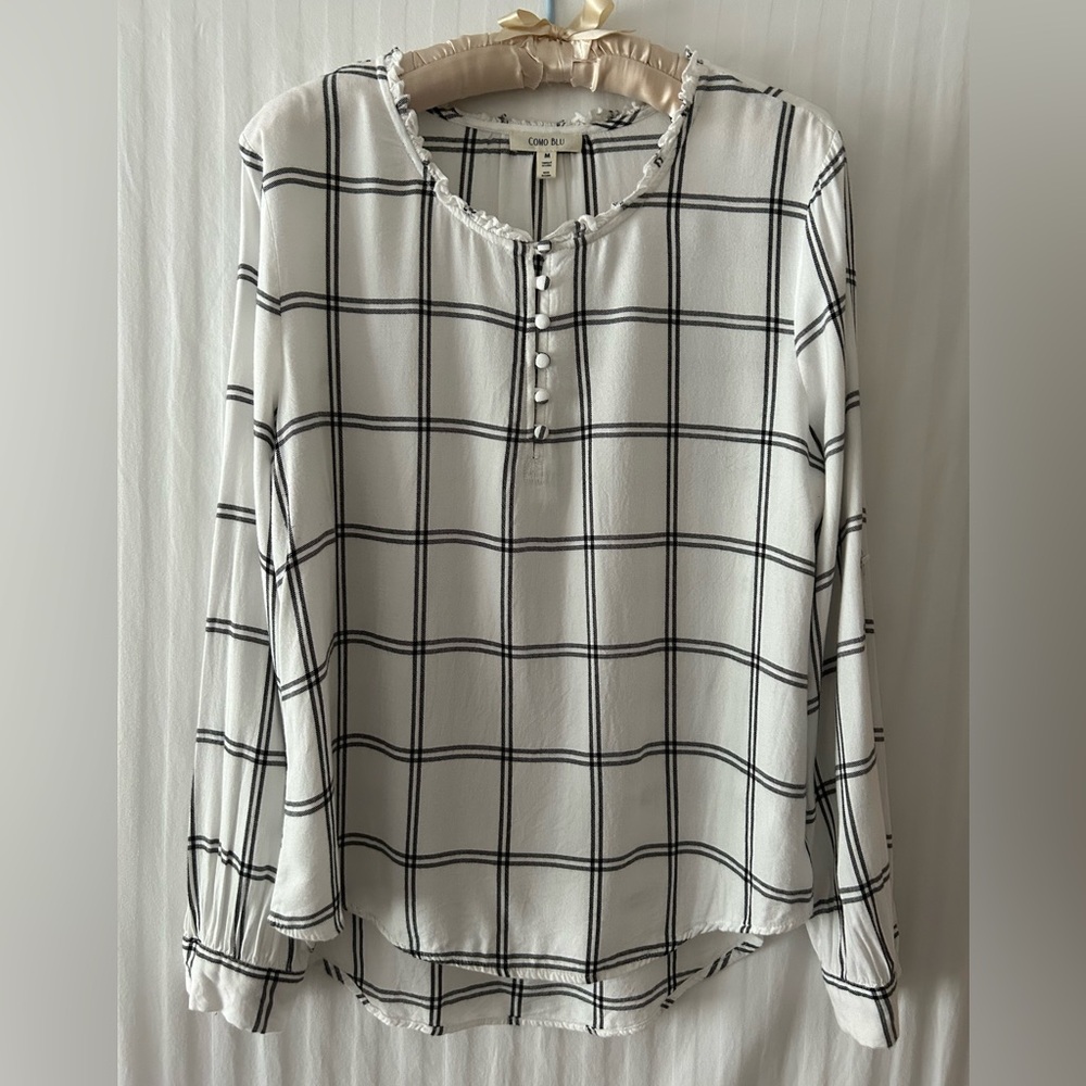 Plaid Rayon Blouse